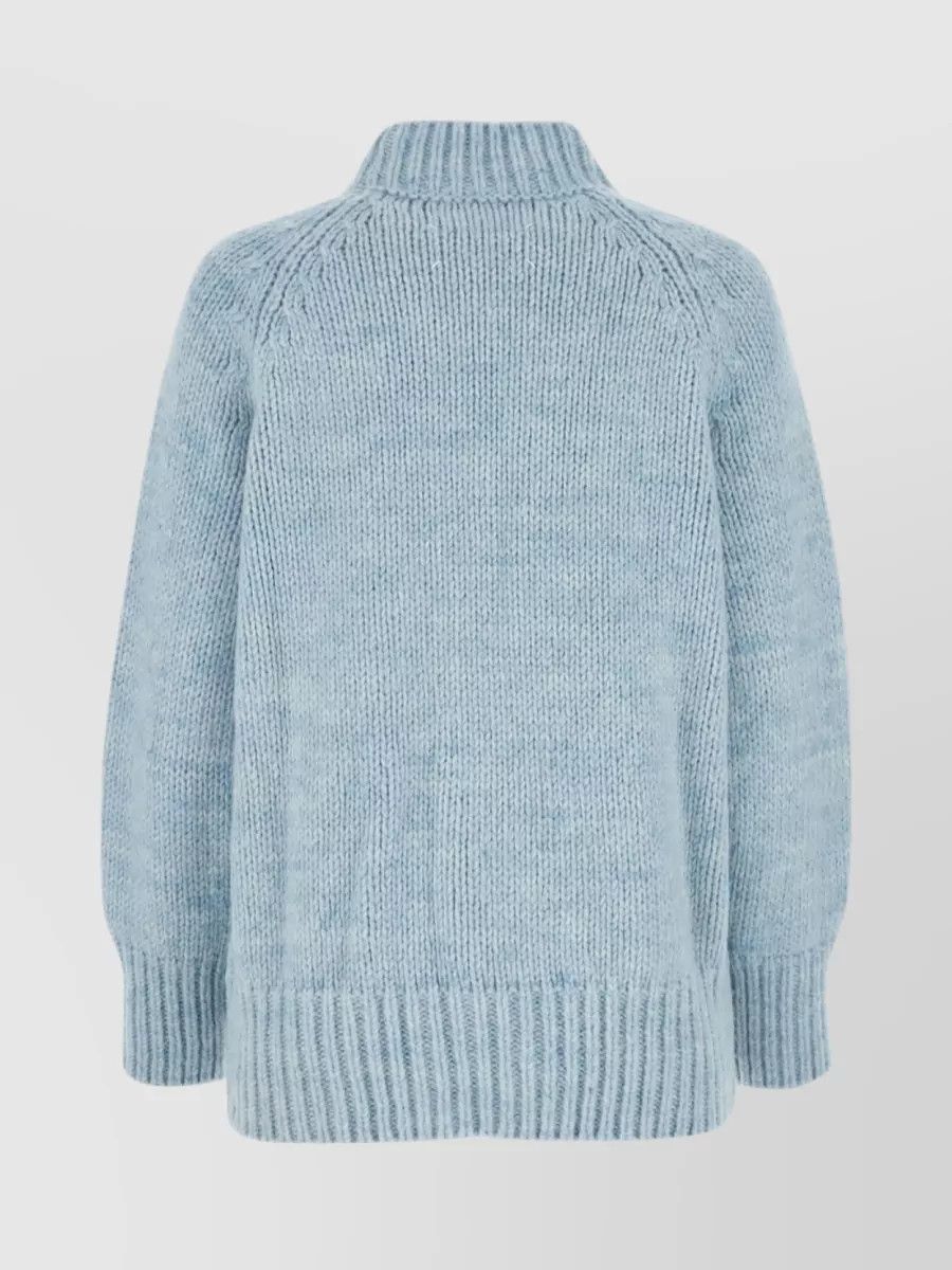 Maison Margiela o1y0625 Mock Neck Sweater in Sky Blue Size L / US 10 / IT 46 - 2 Thumbnail
