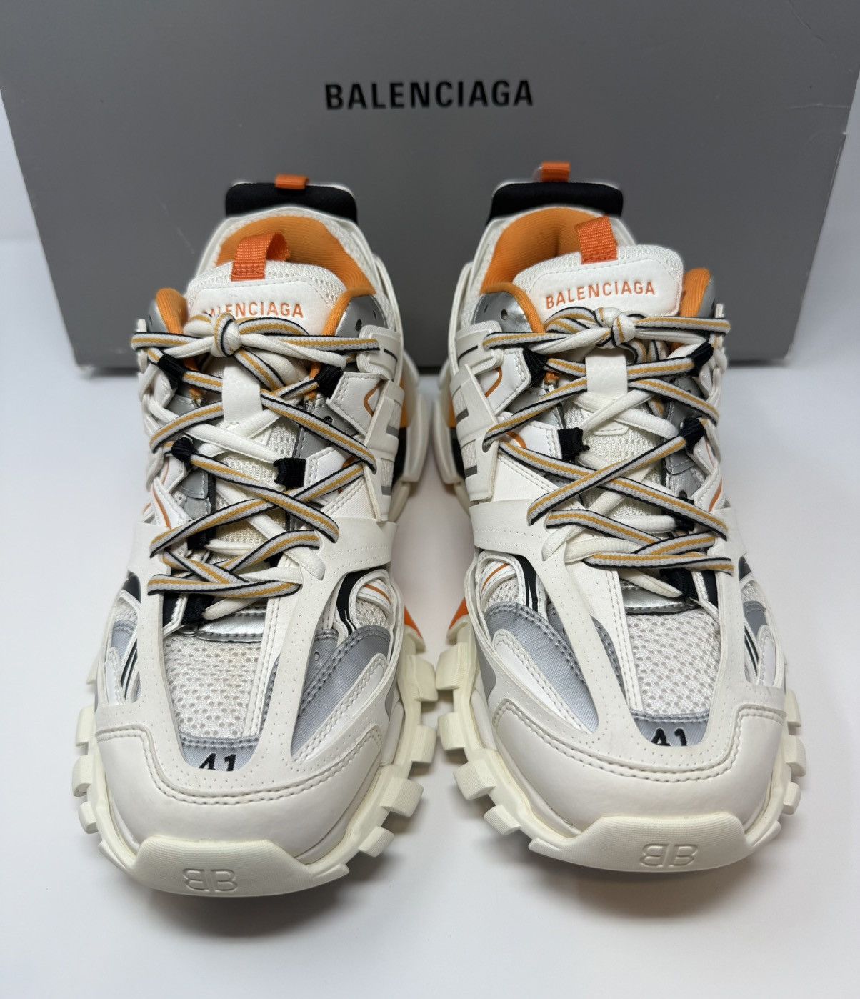 Balenciaga Balenciaga Track Sneaker White/Orange Size US 8 / EU 41 - 2 Thumbnail