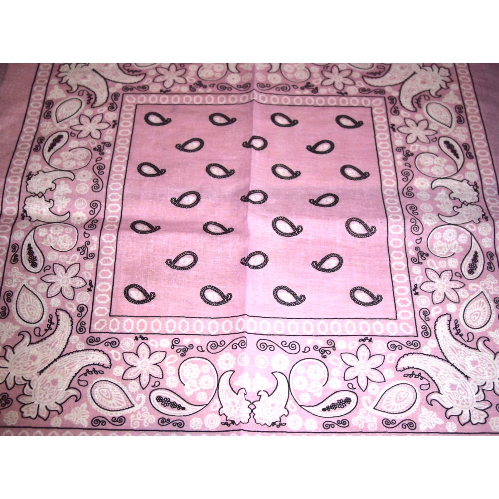 Vintage VINTAGE Bandana Set of 3 Pink Cotton Unisex 22x22 Inches Accessories Size ONE SIZE - 2 Thumbnail