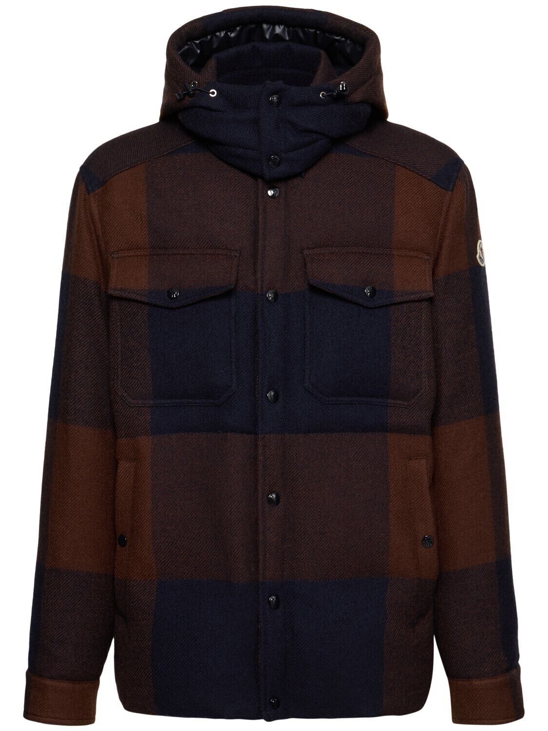 Moncler MONCLER Ladurns $3500 Blue/Brown Wool Down Jacket New 2 Size US M / EU 48-50 / 2 - 1 Thumbnail