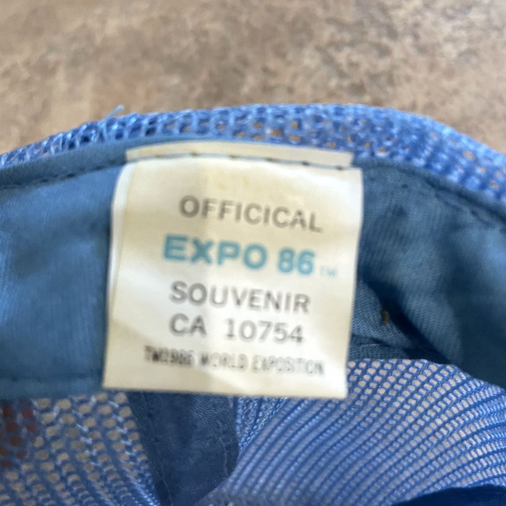 Vintage VINTAGE 1986 World Exposition Trucker Hat Hat Blue Adjustable Men’s Cap Size ONE SIZE - 4 Thumbnail