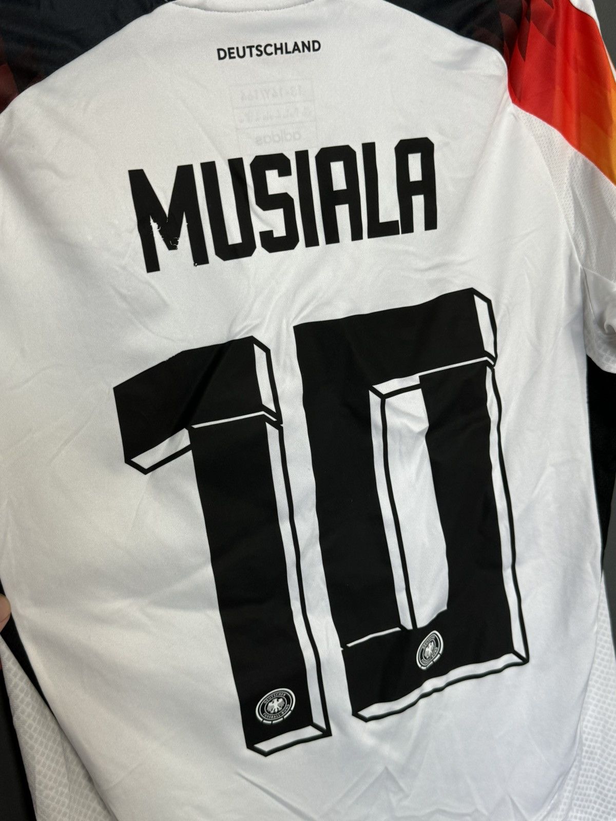 Adidas KIDS Germany 2024 Home Musiala Football Jersey T-Shirt Size US XS / EU 42 / 0 - 3 Thumbnail