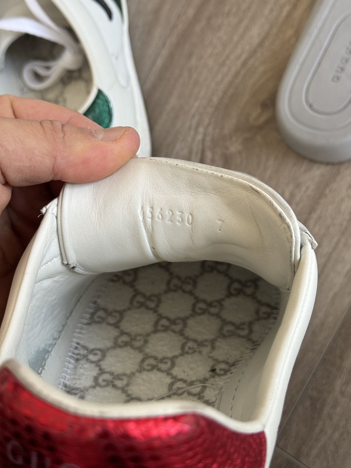 Gucci Ace Snake Sneaker White Size US 7 / EU 40 - 10 Thumbnail