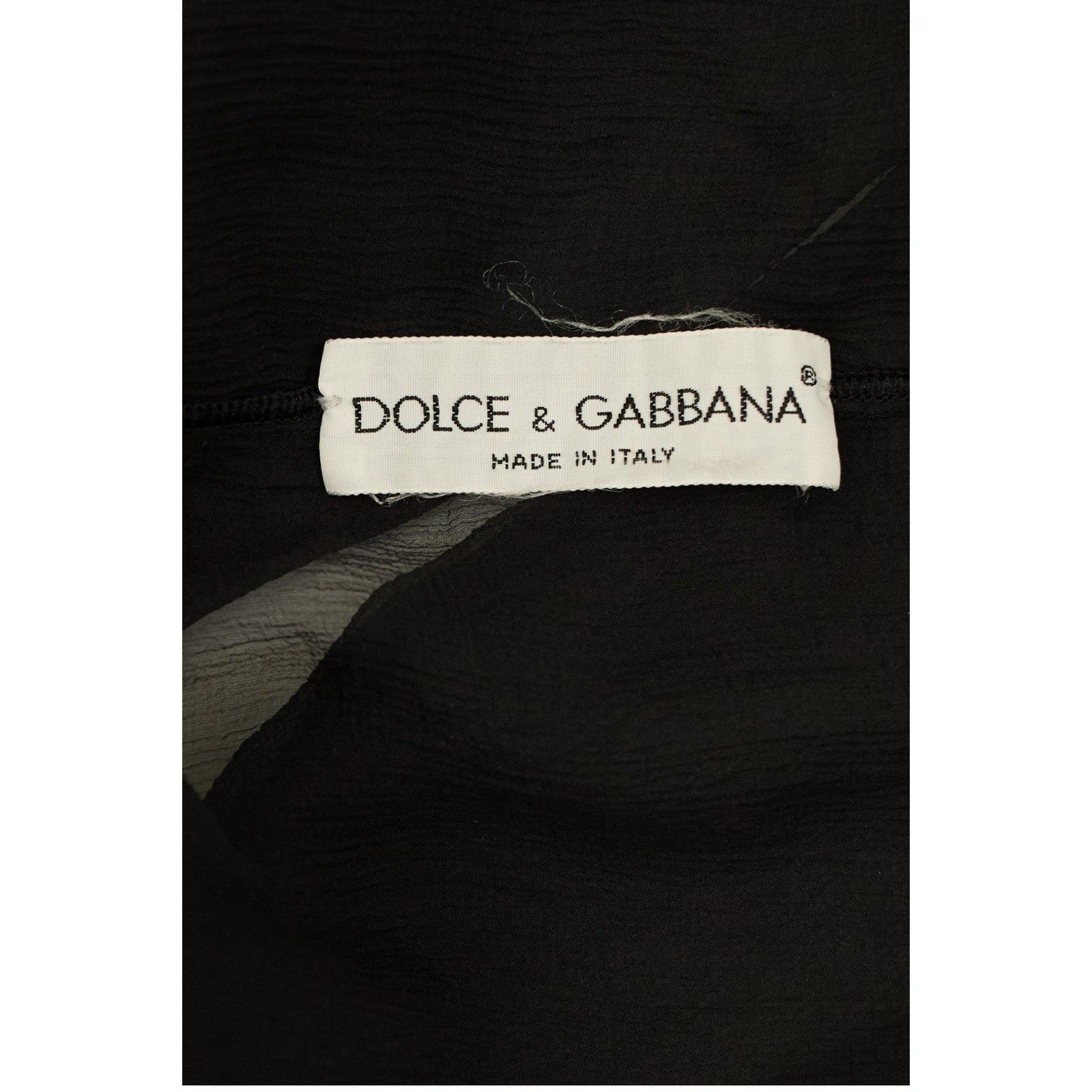 Dolce & Gabbana S/S 1993 Silk Black Long Sleeve Top Size M / US 6-8 / IT 42-44 - 5 Thumbnail