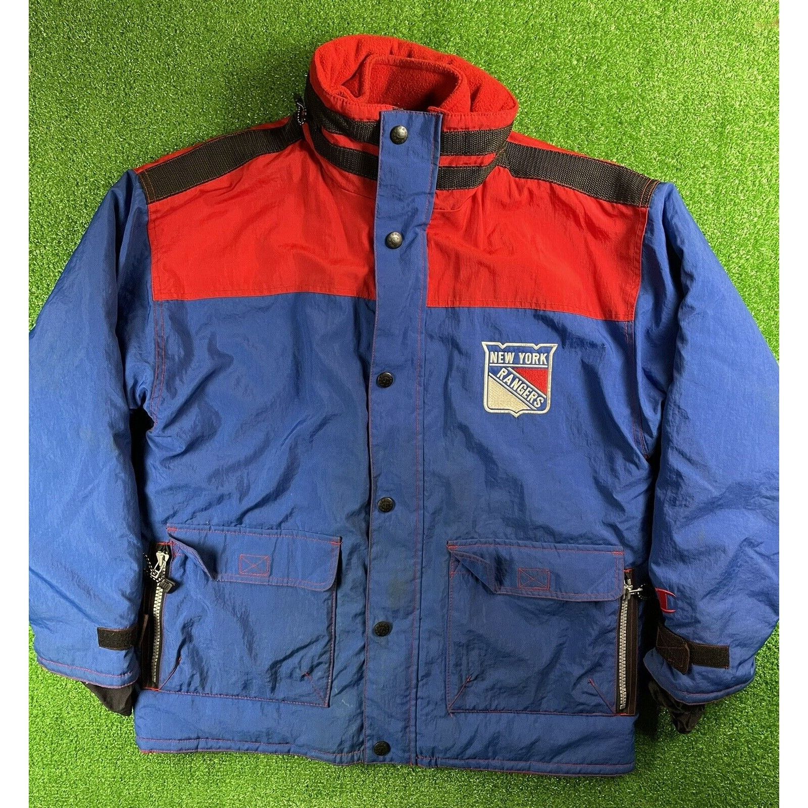 Champion Vintage 90s Champion New York Rangers Large Jacket Blue Size US L / EU 52-54 / 3 - 4 Thumbnail