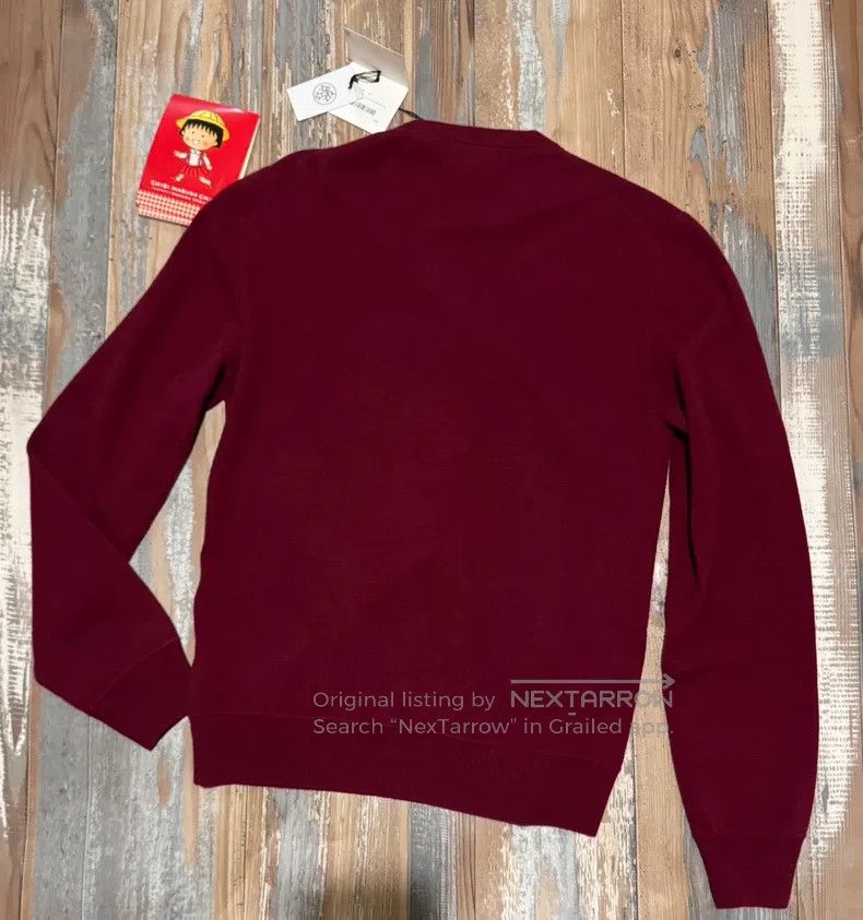 Hermes Hermes Wool and Sheepskin Burgundy Crewneck Sweater Size US M / EU 48-50 / 2 - 7 Thumbnail
