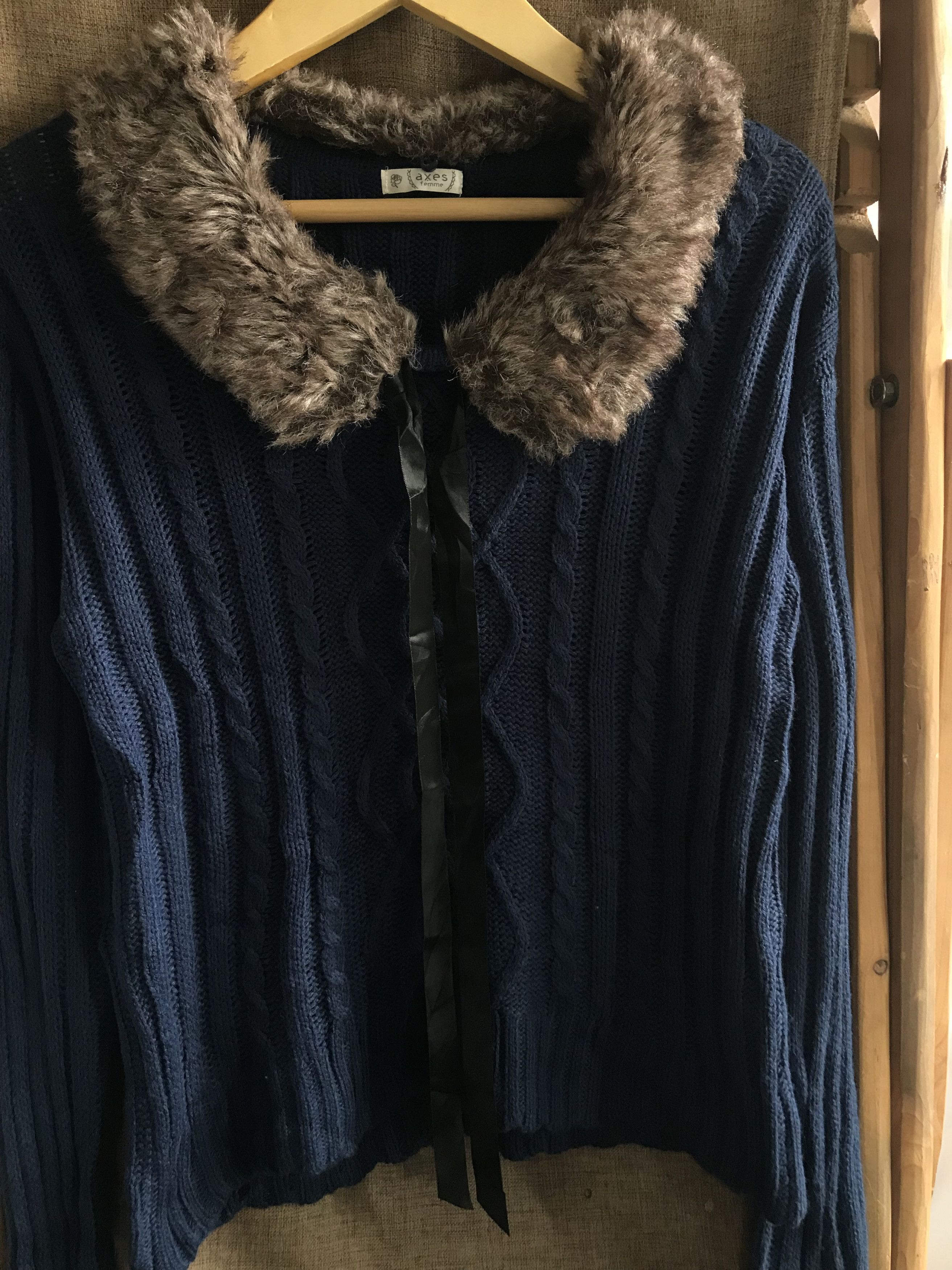 20471120 Axes Femme Japanese Brand Knitted Fur Neck Size S / US 4 / IT 40 - 4 Thumbnail