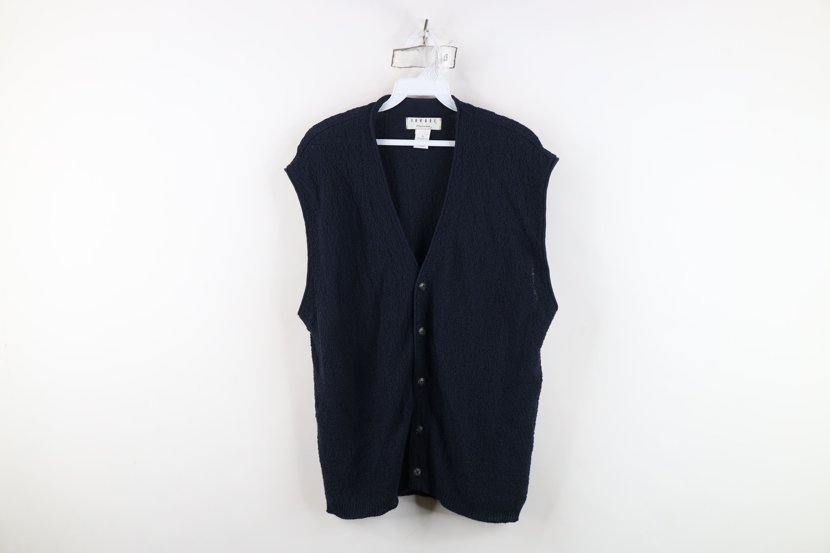 Vintage Vintage 90s Streetwear Thermal Crochet Knit Sweater Vest USA Size US L / EU 52-54 / 3 - 1 Thumbnail