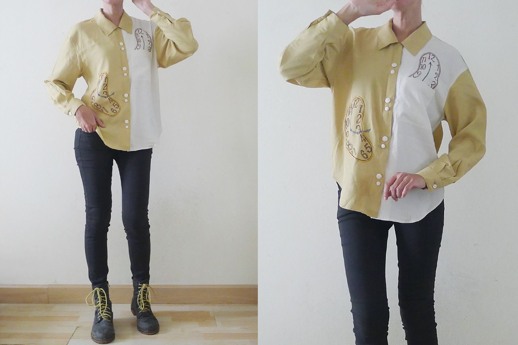 Vintage Salvador Dali Style, The Persistence of Memory baroque shirt Size M / US 6-8 / IT 42-44 - 3 Thumbnail