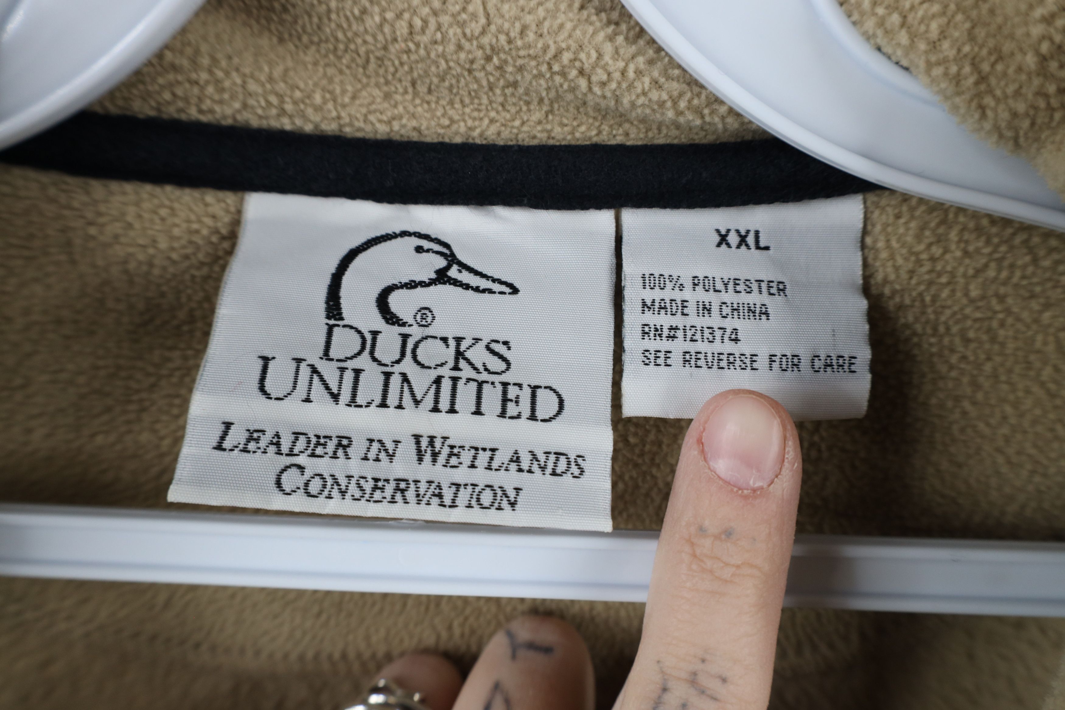Vintage Vintage Ducks Unlimited Out Full Zip Fleece Jacket Beige Size US XXL / EU 58 / 5 - 7 Thumbnail