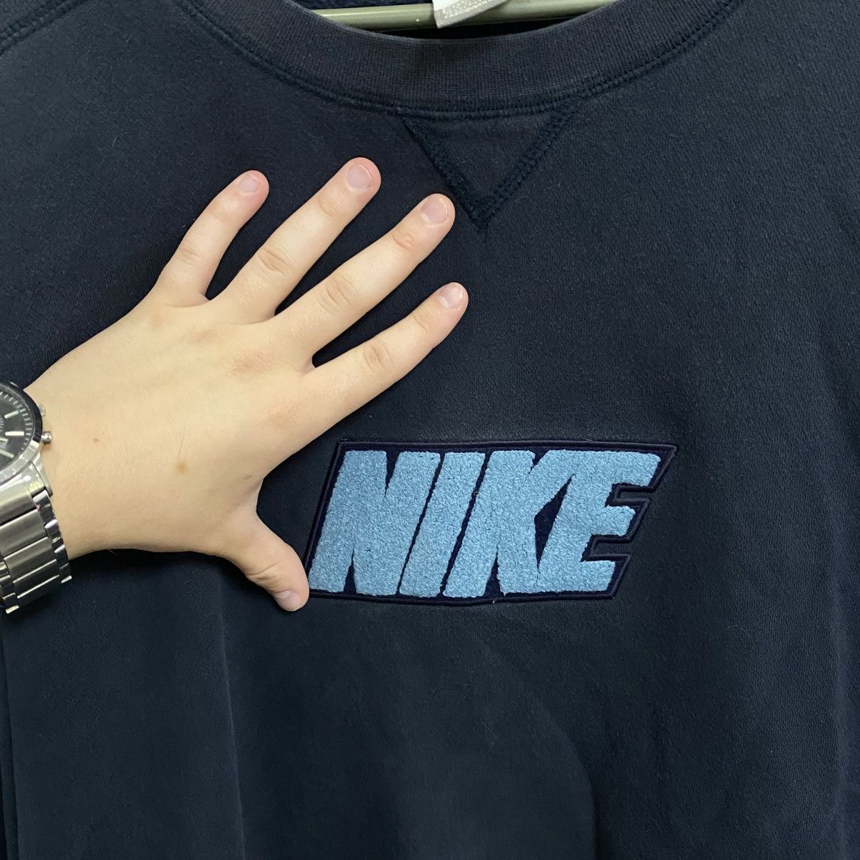 Nike Vintage Nike Sweatshirt Big Central Logo Swoosh Y2k Size US XXL / EU 58 / 5 - 5 Thumbnail