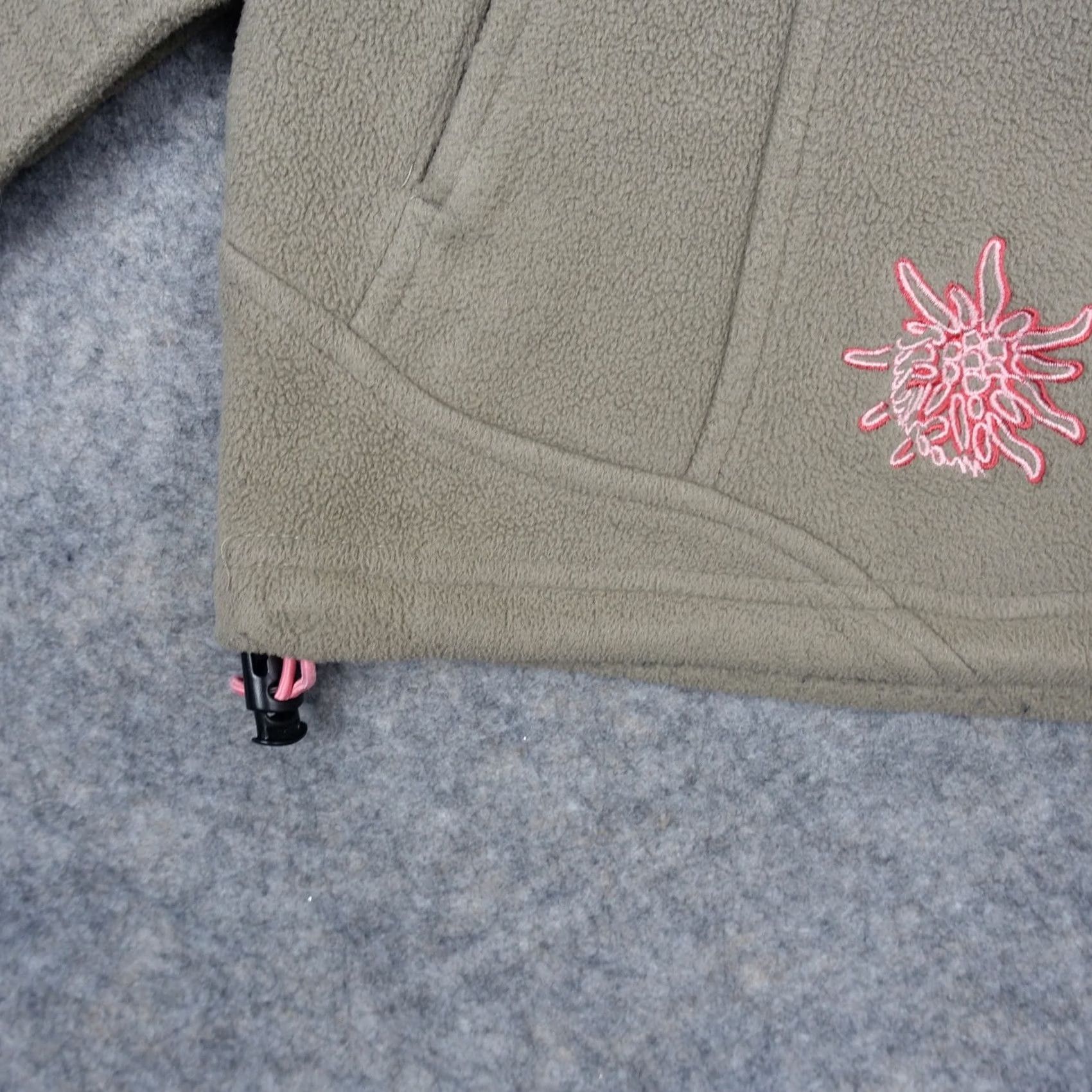 Vintage VINTAGE Moorhead Jacket Womens 38 Brown Fleece Full Zip Embroidered Flower Align Size XS / US 0-2 / IT 36-38 - 3 Thumbnail