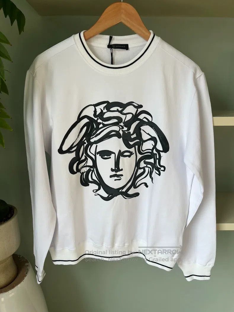 Versace Versace Men's Medusa avatar white long-sleeved T-shirt swe Size US M / EU 48-50 / 2 - 1 Thumbnail