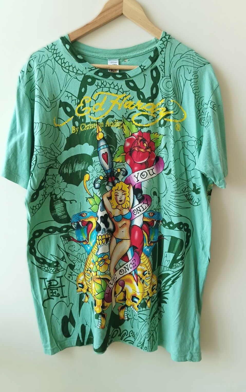 Ed Hardy Vintage Ed Hardy x Christian Audigier Fashion Skulls T-shirt Size US L / EU 52-54 / 3 - 1 Thumbnail