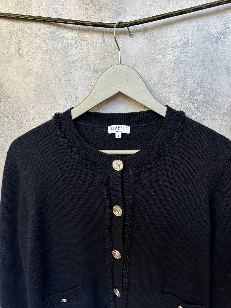 Other Claudie Pierlot Paris Wool Blend Cardigan Sweater Gold Crest Size S / US 4 / IT 40 - 5 Thumbnail