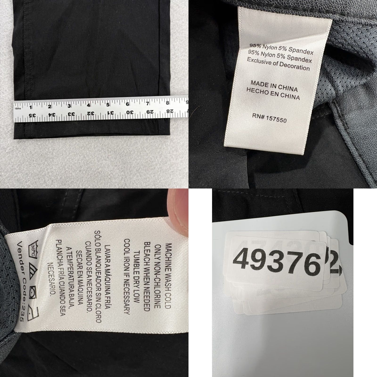 Vintage Tahari Crusader Pants Mens 38x32 Black Slim Fit Travel 5-Pocket NWT Nylon Spandex Flat Front Zip Size US 38 / EU 54 - 9 Thumbnail