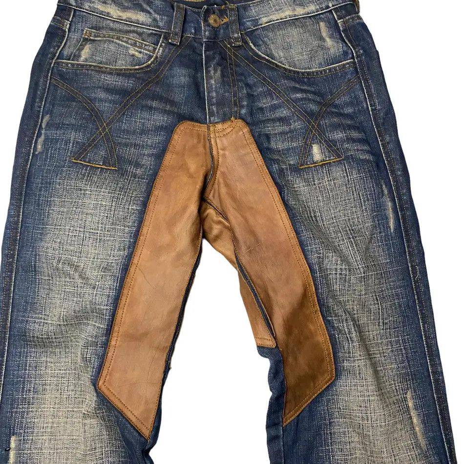 Japanese Brand Saxlanter Flared Jeans Washed Straigh Cut Size US 30 / EU 46 - 2 Thumbnail