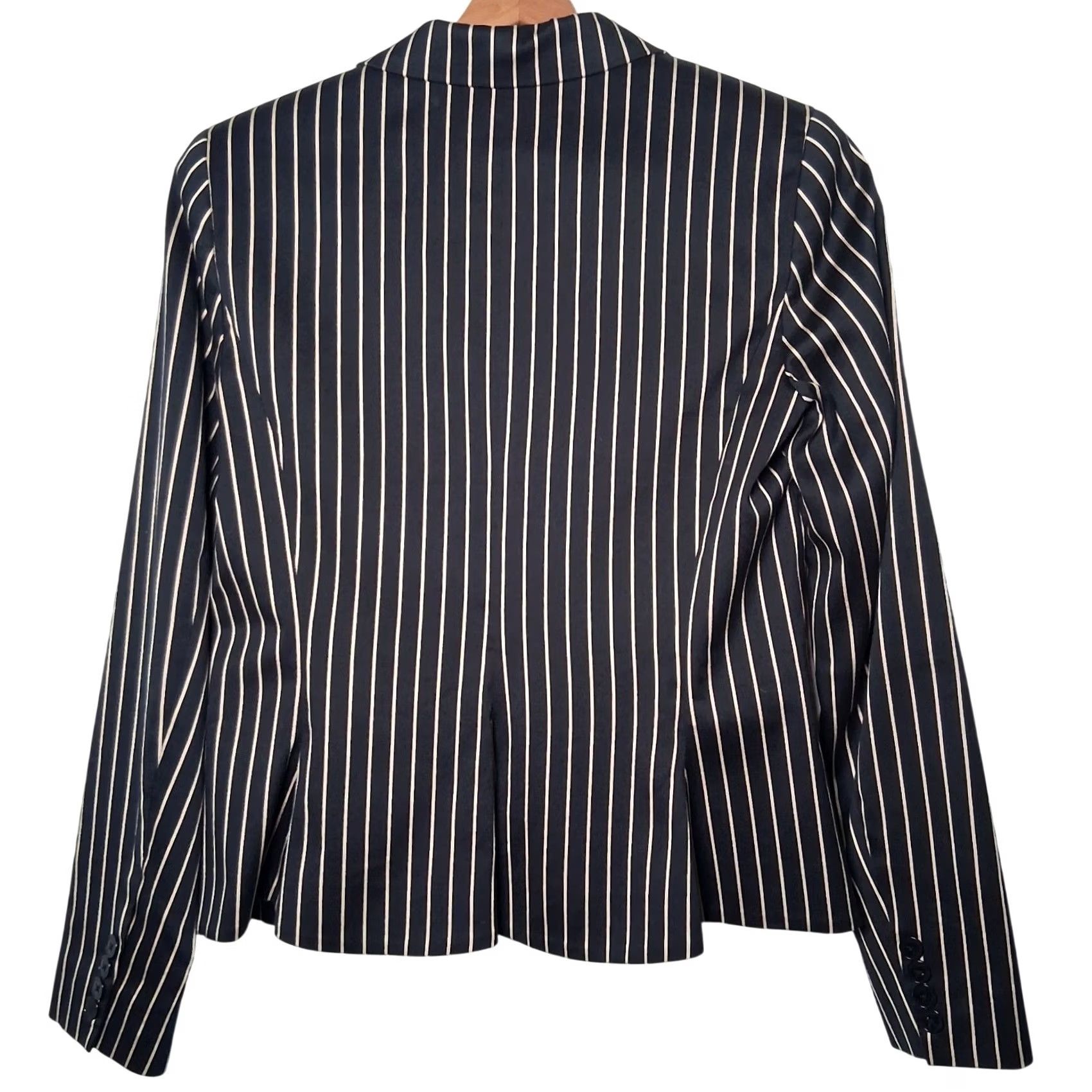 Ralph Lauren VINTAGE Lauren Ralph Lauren Blazer Women 4 Black Tan Striped Classic Preppy Cotton Silk Blazer Women 4 Black Tan Striped Size S / US 4 / IT 40 - 2 Thumbnail
