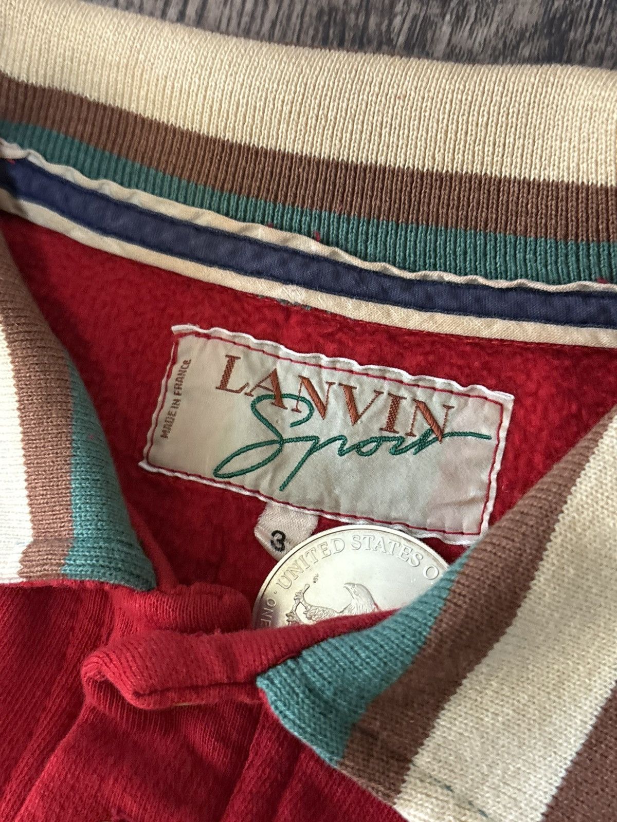 Lanvin True Vintage Lanvin Sport Designer Quarter Button Sweatshirt Size US L / EU 52-54 / 3 - 4 Thumbnail