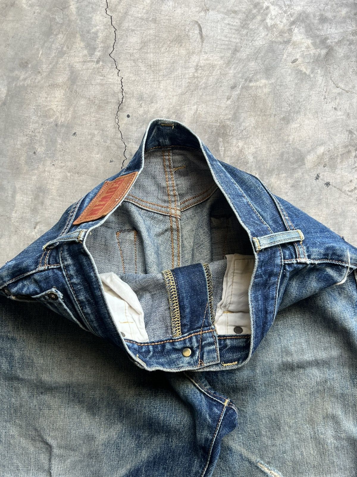 Edwin Vintage Edwin 505 Selvedge Distressed Denim Jeans Size US 31 - 9 Thumbnail