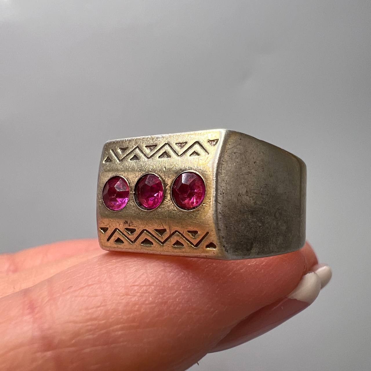 Vintage Vintage USSR Gilt Silver 875 Jewelry Ring Signed 6g Size 7 Size ONE SIZE - 3 Thumbnail