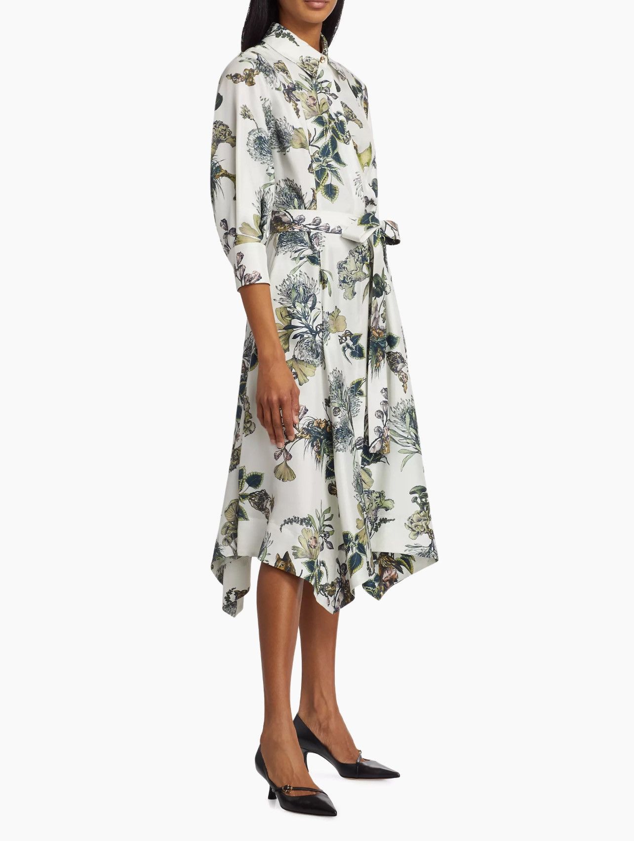 Jason Wu Jason Wu Collection Forest Silk Belted Shirtdress size 2 Size XS / US 0-2 / IT 36-38 - 3 Thumbnail