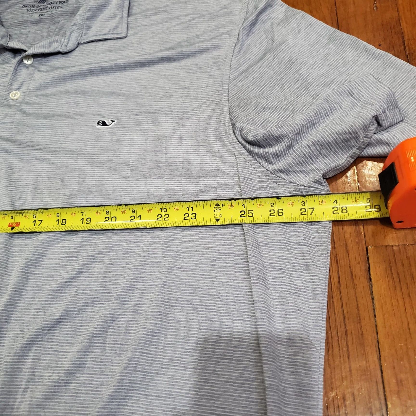 Vineyard Vines Vineyard Vines Polo Shirt Mens 2XL Gray Striped OTG Sankaty Golf Performance Shirt Size US XXL / EU 58 / 5 - 4 Thumbnail