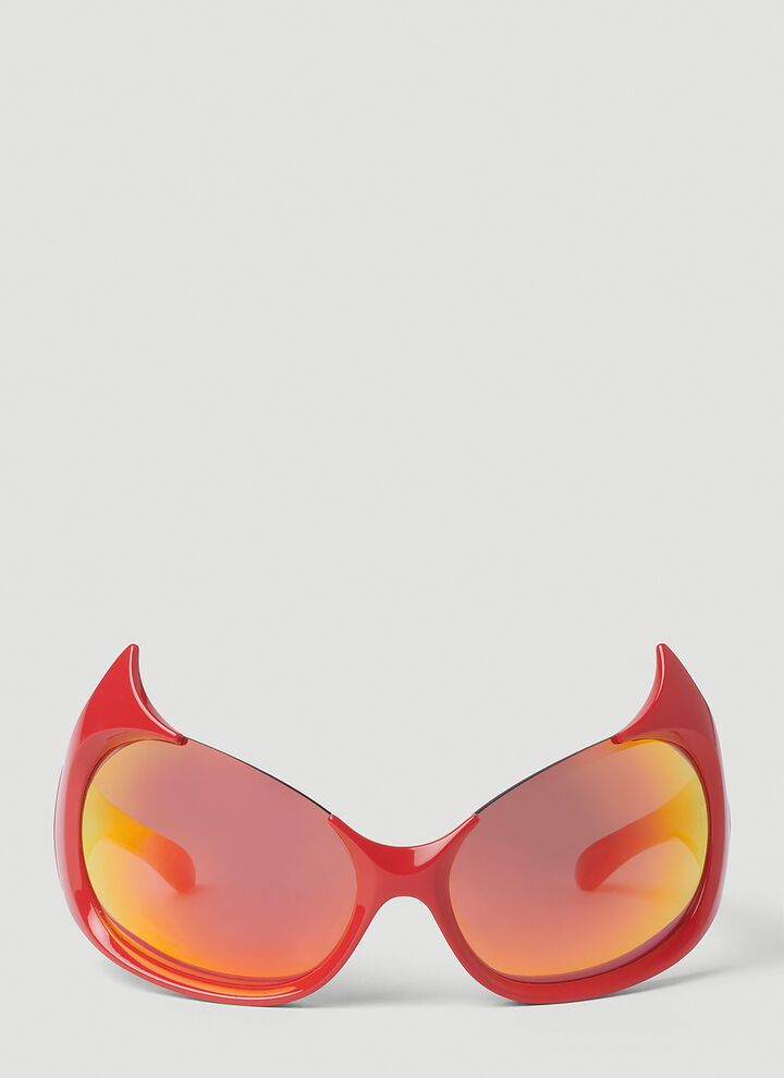 Balenciaga o1mt1gz0924 Size: OS / Gotham Cat Sunglasses in Red Size ONE SIZE - 1 Thumbnail