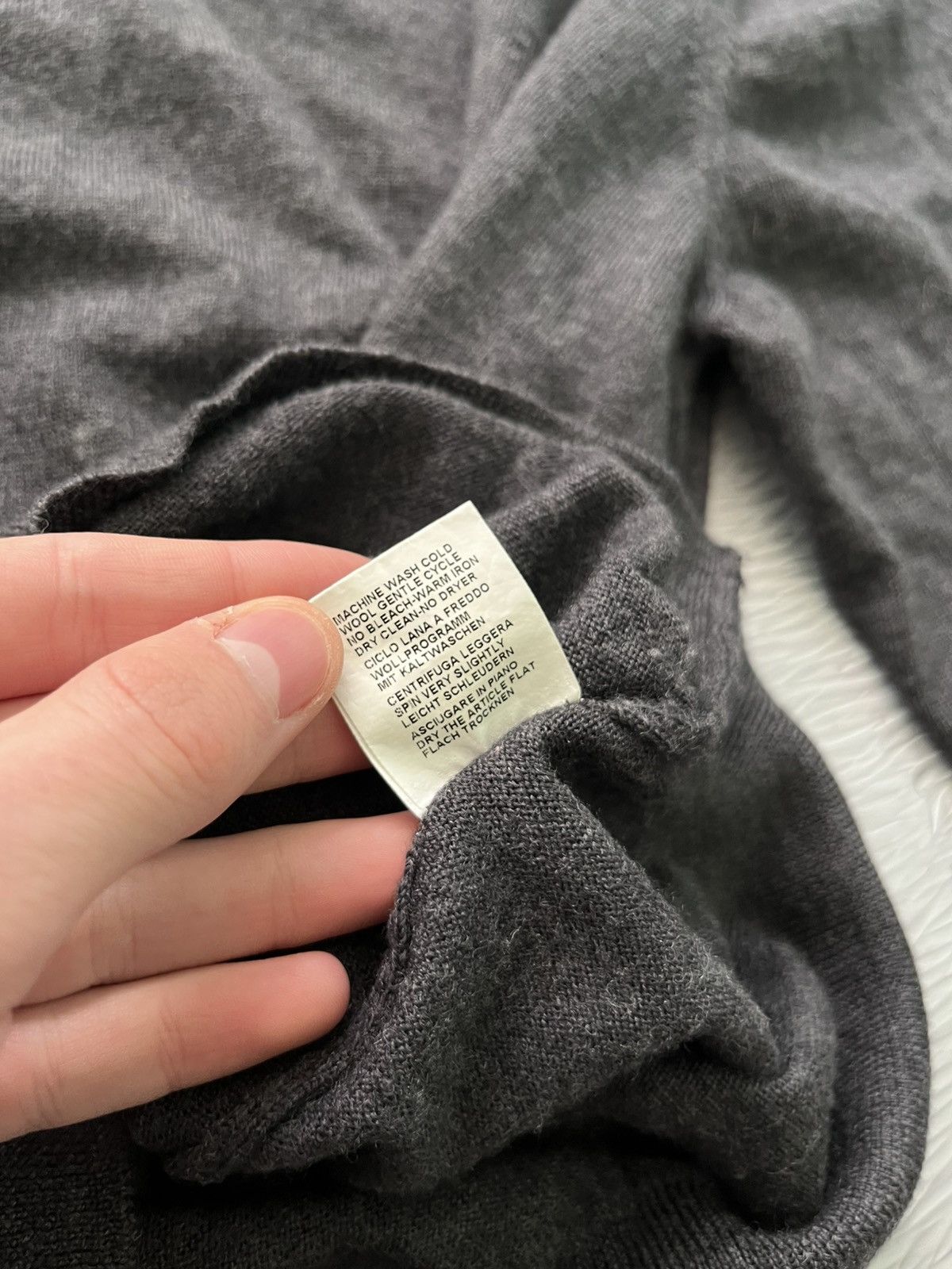 Gran Sasso Vintage Gran Sasso Wool V-Neck Sweater Gray Size US L / EU 52-54 / 3 - 6 Thumbnail
