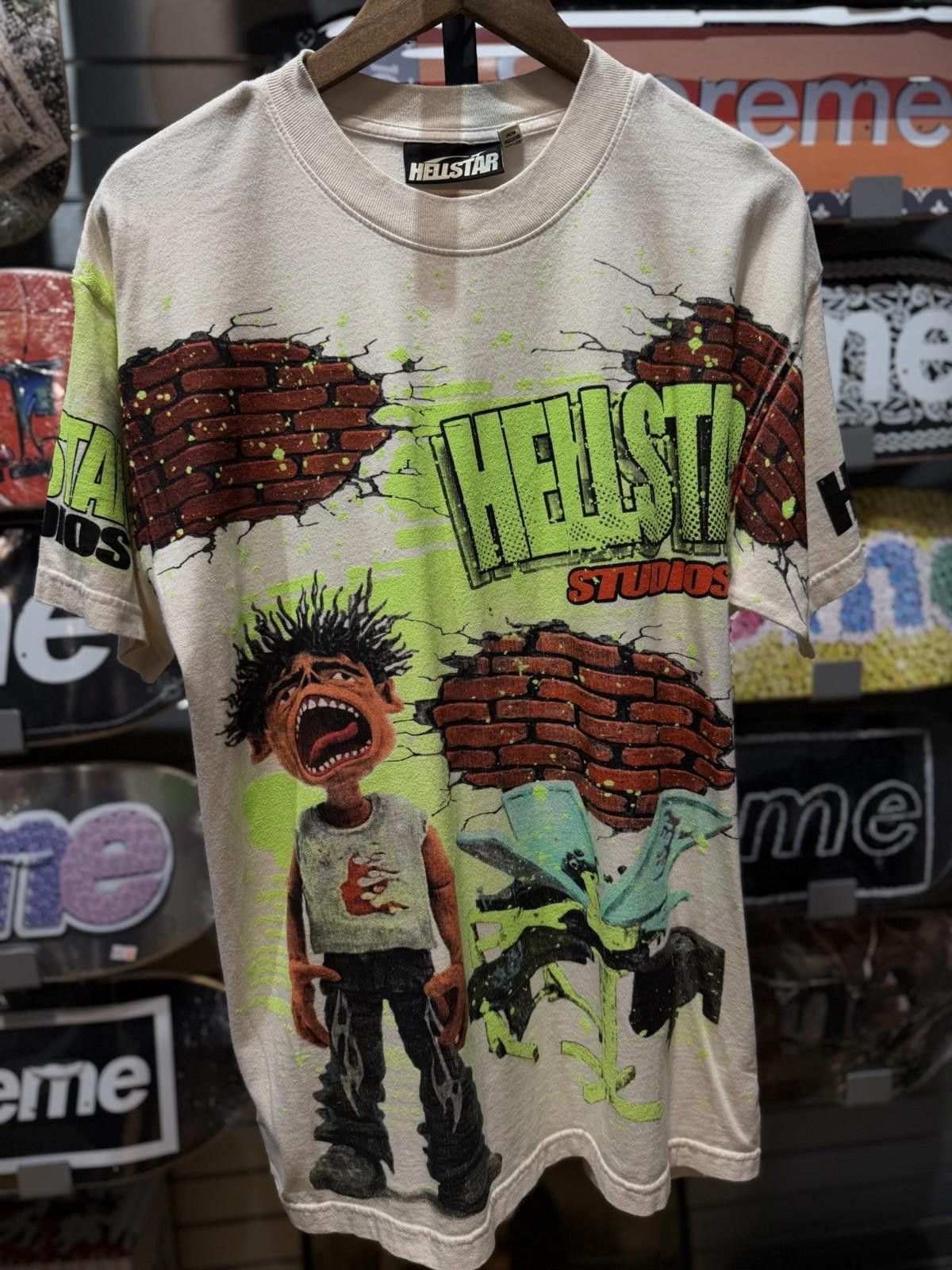 HELLSTAR Size Small Hellstar White Brick Tee Shirt Authentic New Size US S / EU 44-46 / 1 - 2 Thumbnail