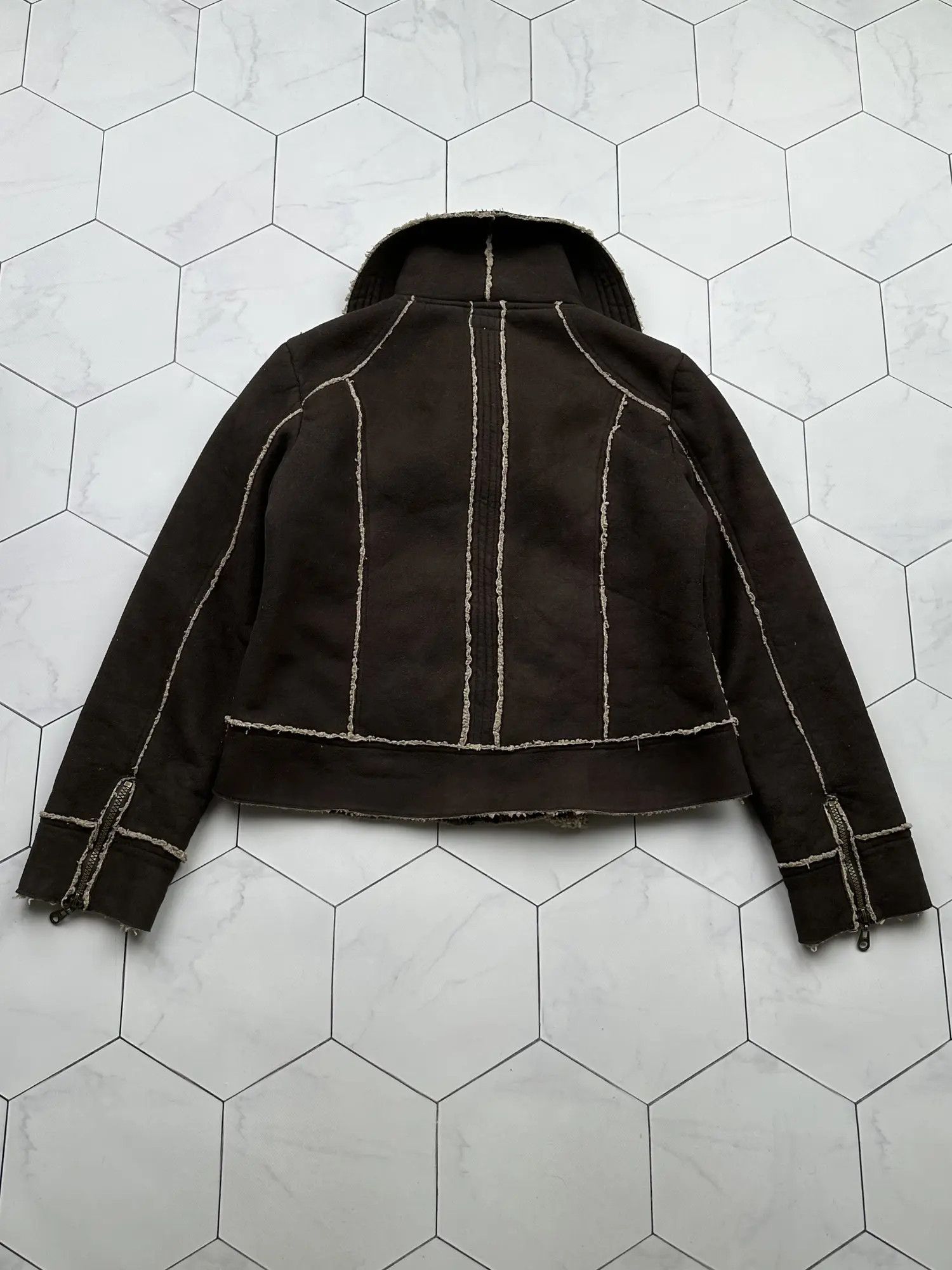 Japanese Brand Vintage Zipped Faux Sheepskin Jacket (B398)E2D15 Size M / US 6-8 / IT 42-44 - 5 Thumbnail
