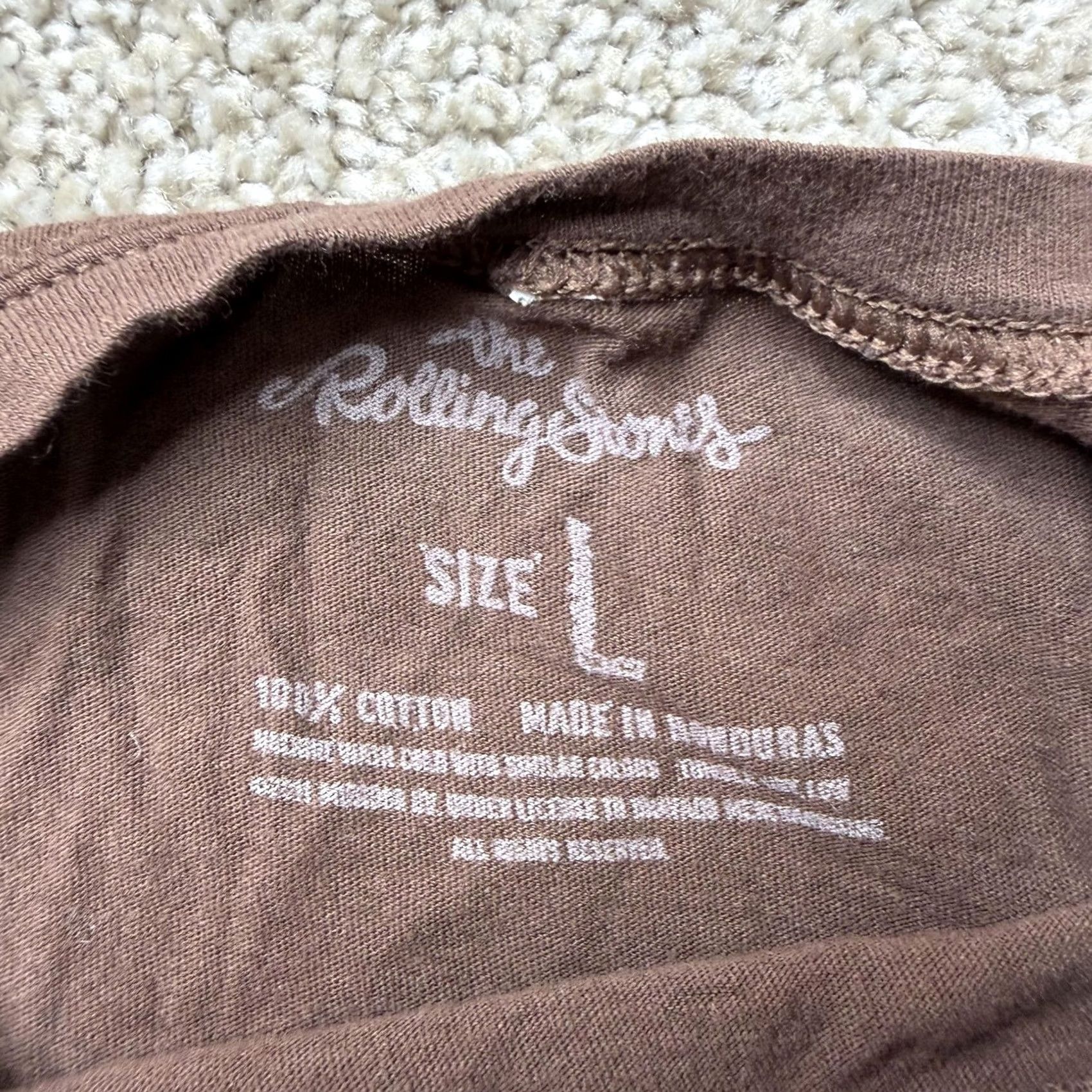Vintage Rolling Stones Womens L Brown Short Sleeve Graphic Shirt - Vintage Size L / US 10 / IT 46 - 2 Thumbnail