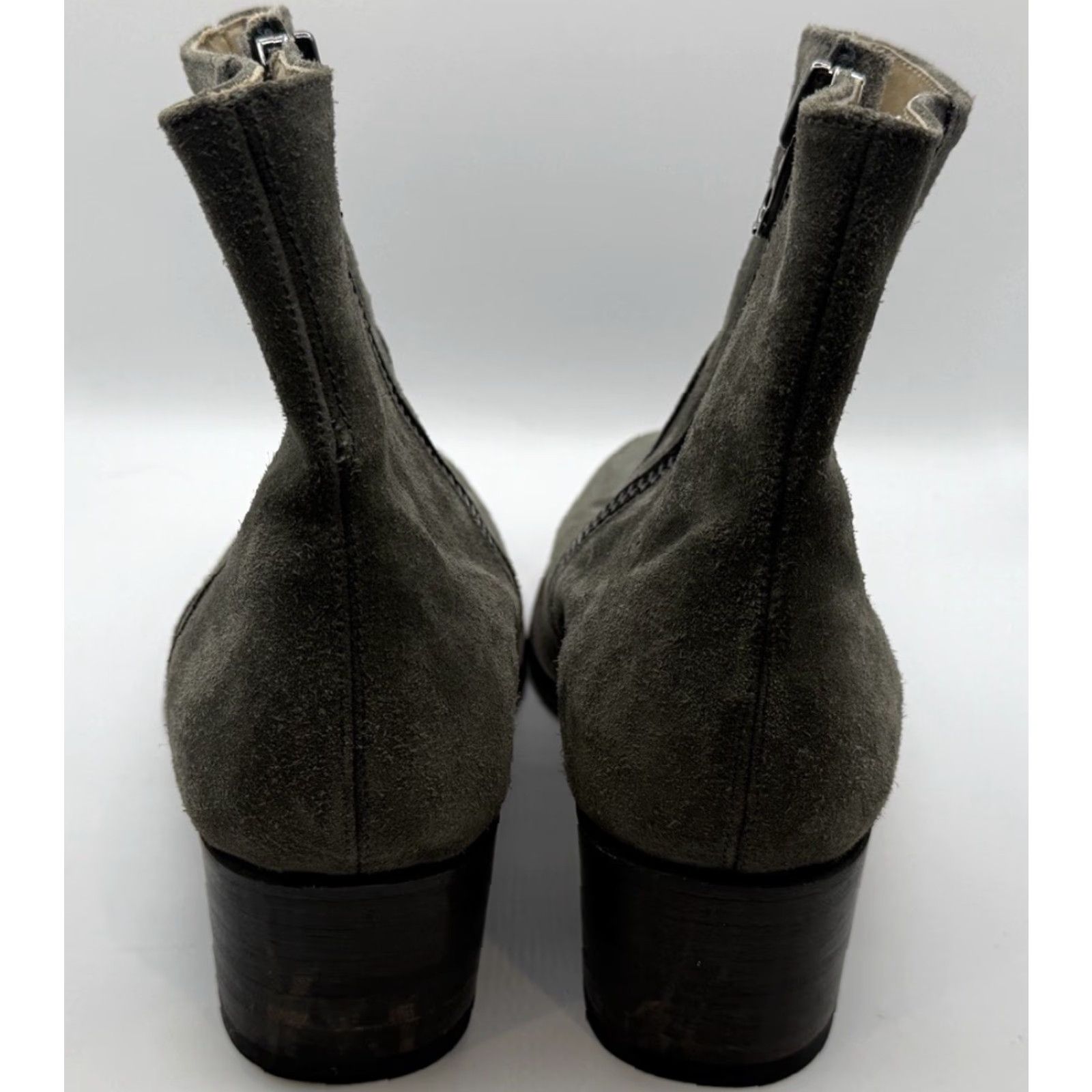 Vintage ANN MASHBURN Bootie Sho e Gray Suede Side Zip Ankle Bootie Womens 37 EU 6-7 US Gray Bohemian Classic Spain Size US 6 / IT 36 - 4 Thumbnail