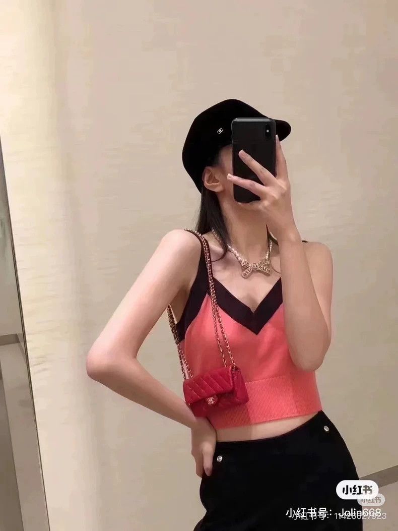 Chanel Chanel 20A Kangpeng Street Orange Pink Patch Brown Edge Kn Size XXS / US 00 / IT 34 - 9 Thumbnail