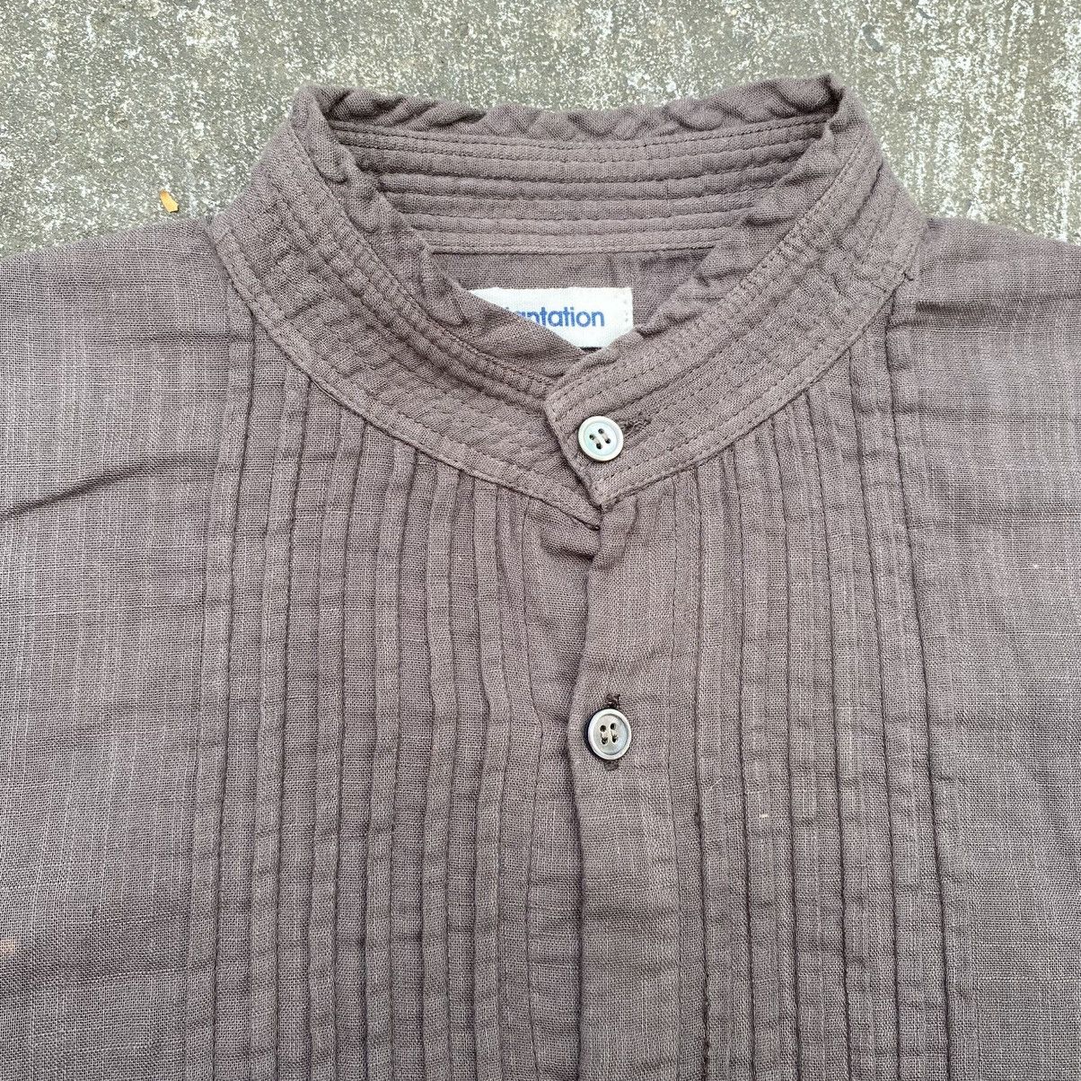 Issey Miyake Plantation Brown Pintuck Peplum Blouse. Size M / US 6-8 / IT 42-44 - 6 Thumbnail