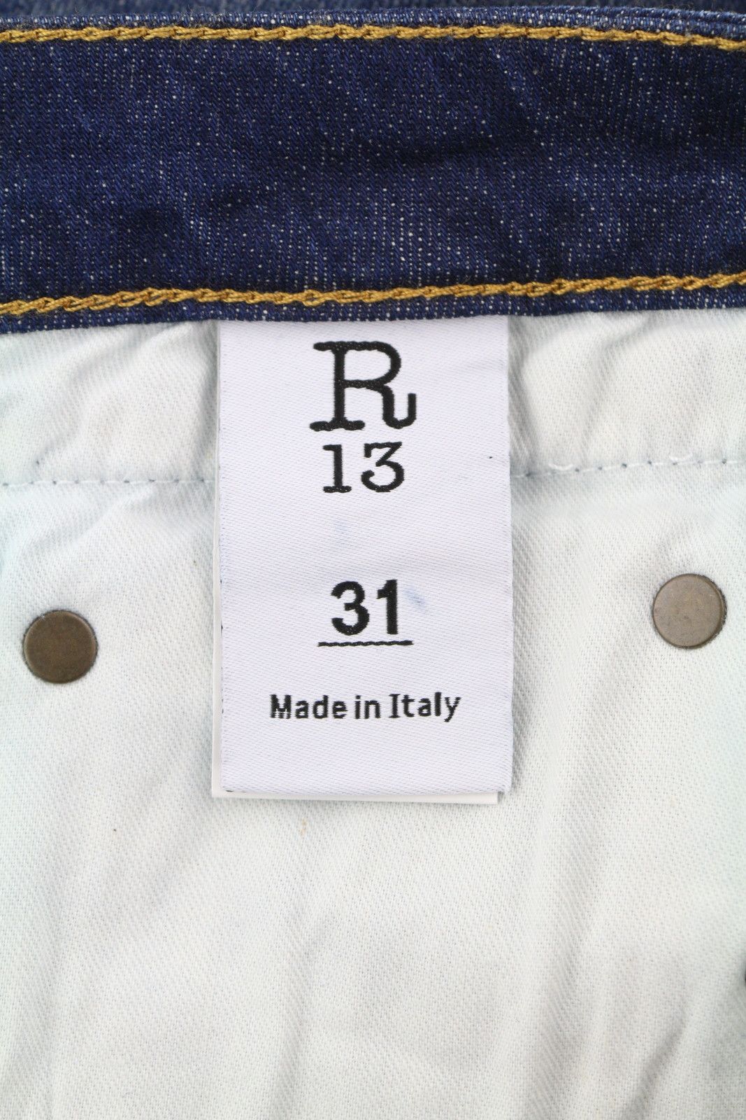 R13 BOY STRAIGHT 31 Howell Indigo Uneven Hem Faded 86353 Size 31" - 8 Thumbnail