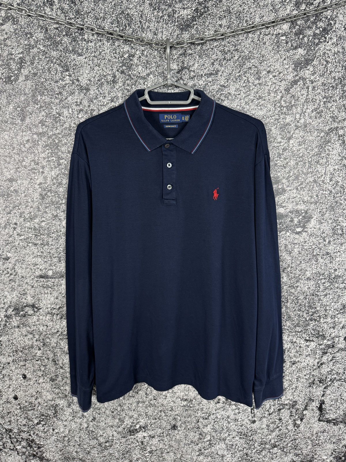 Polo Ralph Lauren Polo Ralph Lauren Custom Slim Fit Long Sleeve Polo Shirt XL Size US XL / EU 56 / 4 - 1 Thumbnail