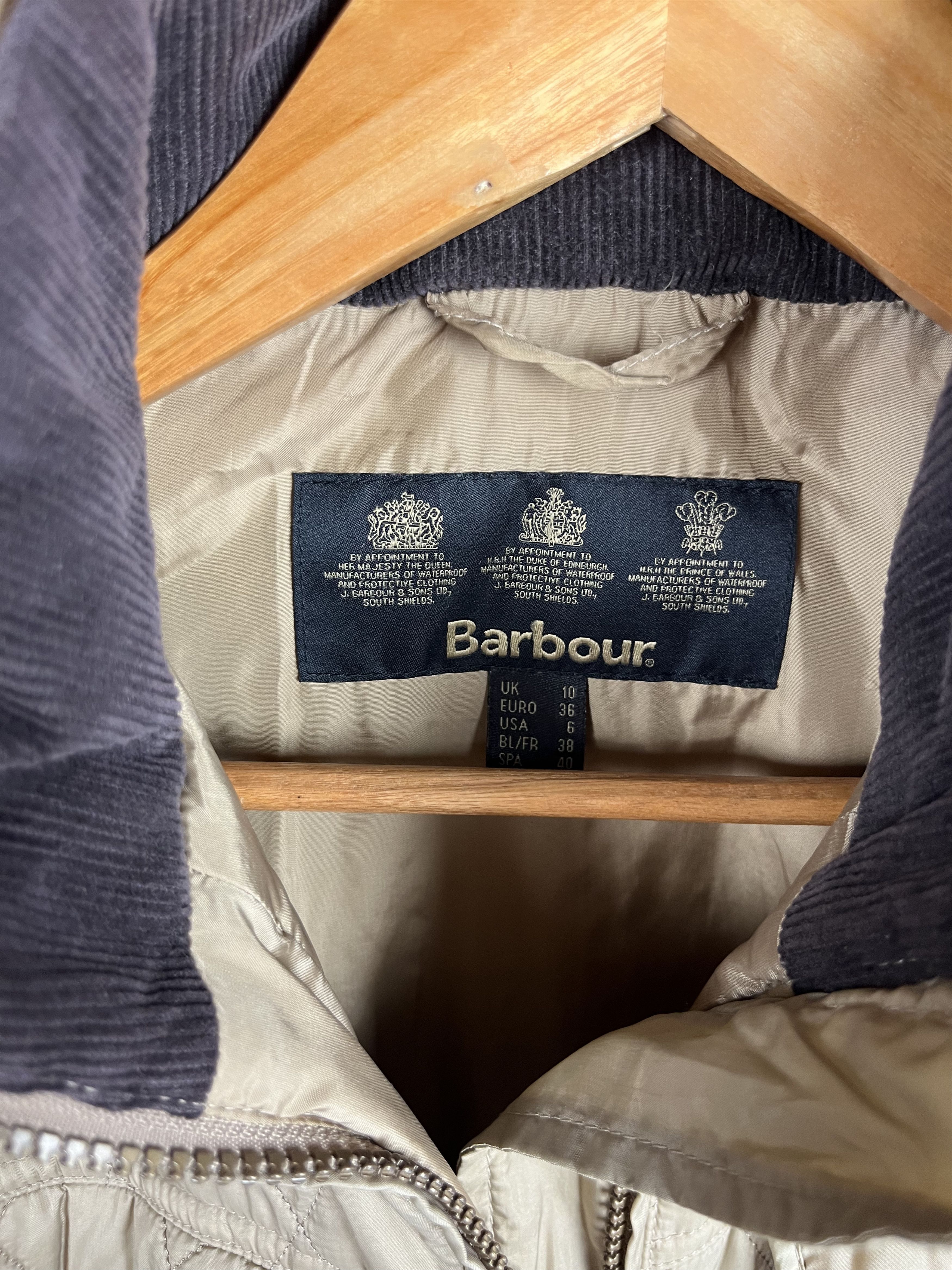Barbour BARBOUR SIZE UK 10 US 6 BEIGE FLYWEIGHT GRACE QUILTED JACKET Size XS / US 0-2 / IT 36-38 - 8 Thumbnail
