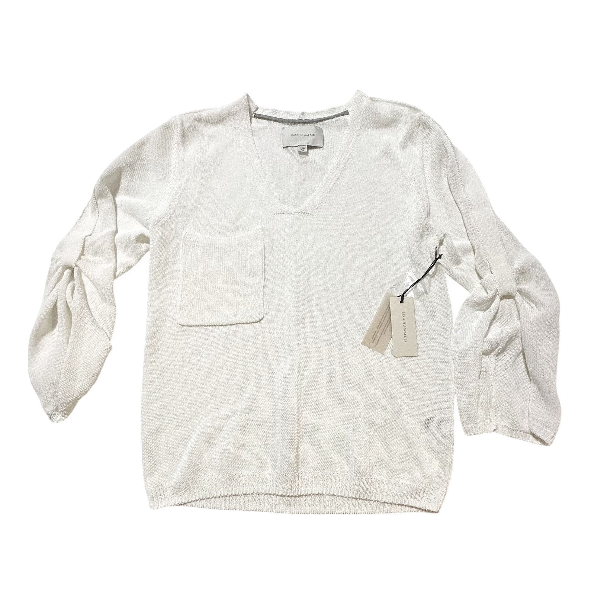 Brochu Walker Brochu Walker Palmas Vee White Sweater XS Salt Water NWT Size XS / US 0-2 / IT 36-38 - 6 Thumbnail