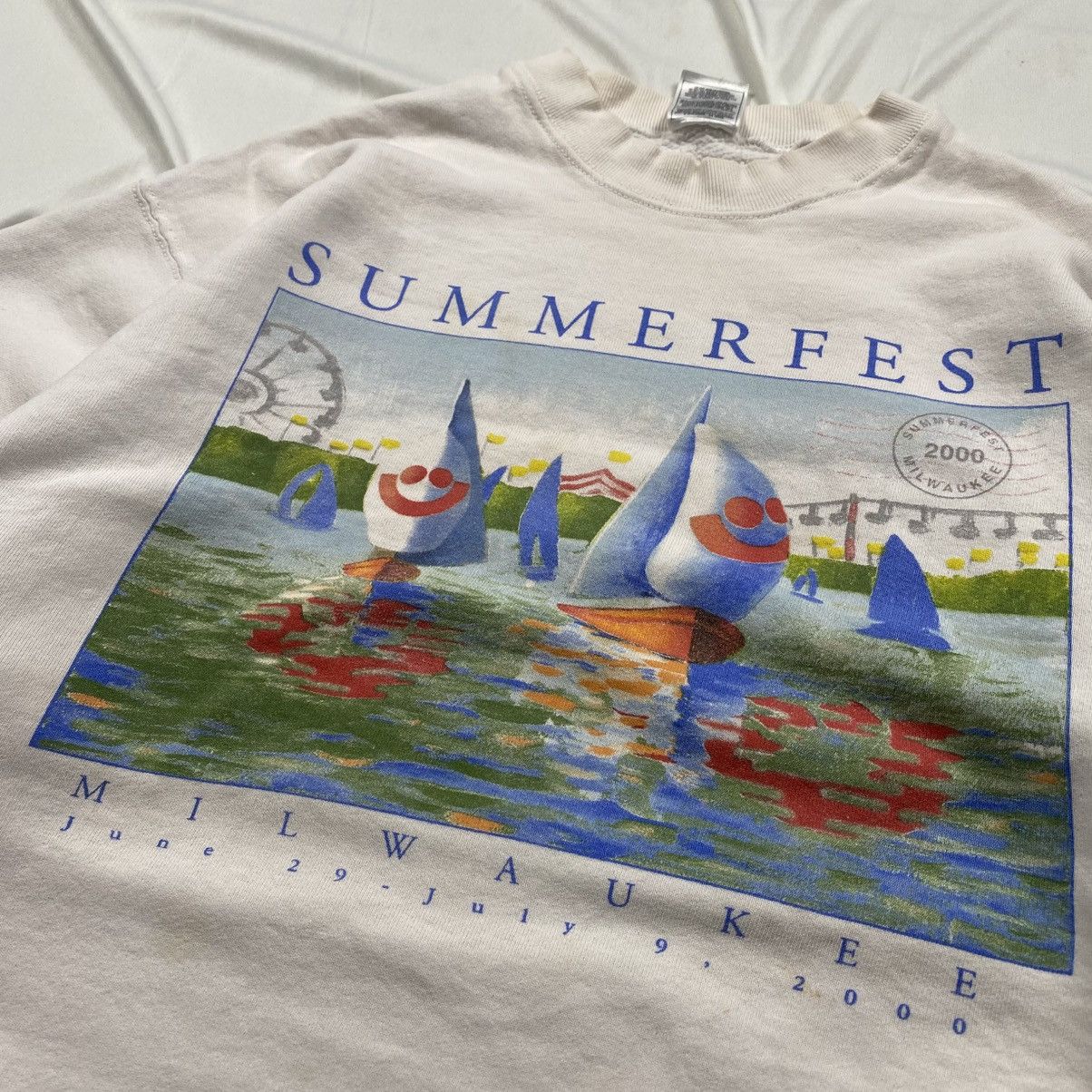 Fruit Of The Loom Vintage y2k Milwaukee SummerFest Boxy Crewneck Size US S / EU 44-46 / 1 - 2 Thumbnail
