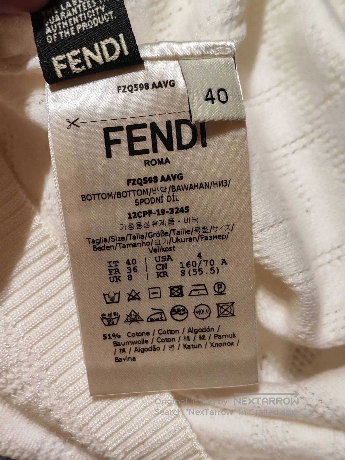 Fendi Fendi Runway White Knit FF Logo Skirt. Size 28" / US 6 / IT 42 - 4 Thumbnail