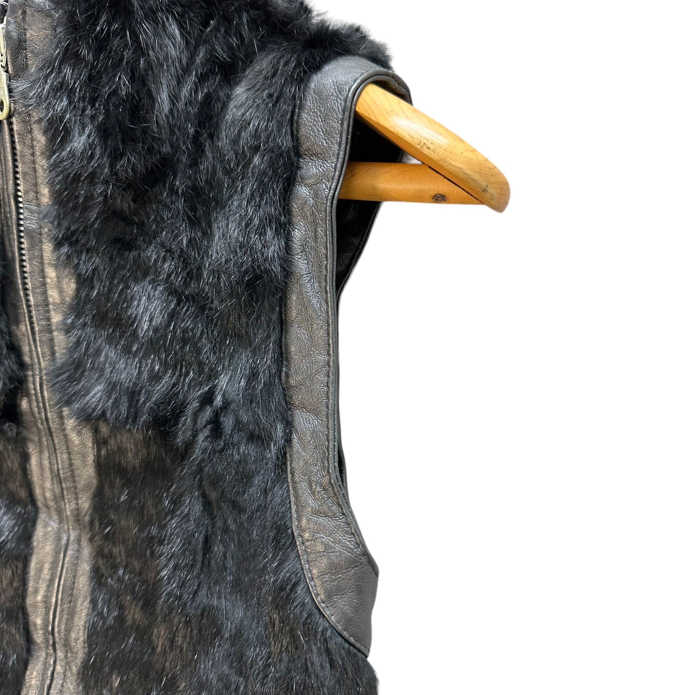 Comme Ca Ism Comme Ca Ism Rabbit Fur Leather Part Hybrid Vest #A9-0222 Size US S / EU 44-46 / 1 - 5 Thumbnail