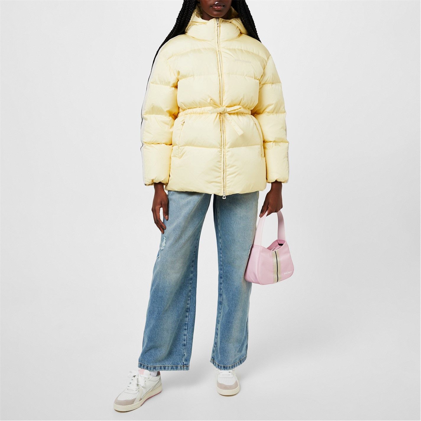 Palm Angels o1g2r1mq0325 Belted Down Jacket in Butter Size S / US 4 / IT 40 - 5 Thumbnail