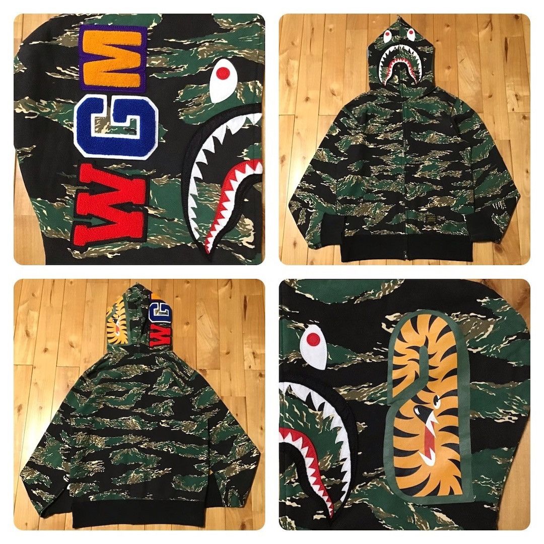 Bape 2016 BAPE Tiger Camo Shark Full Zip Hoodie a bathing ape Size US M / EU 48-50 / 2 - 1 Thumbnail