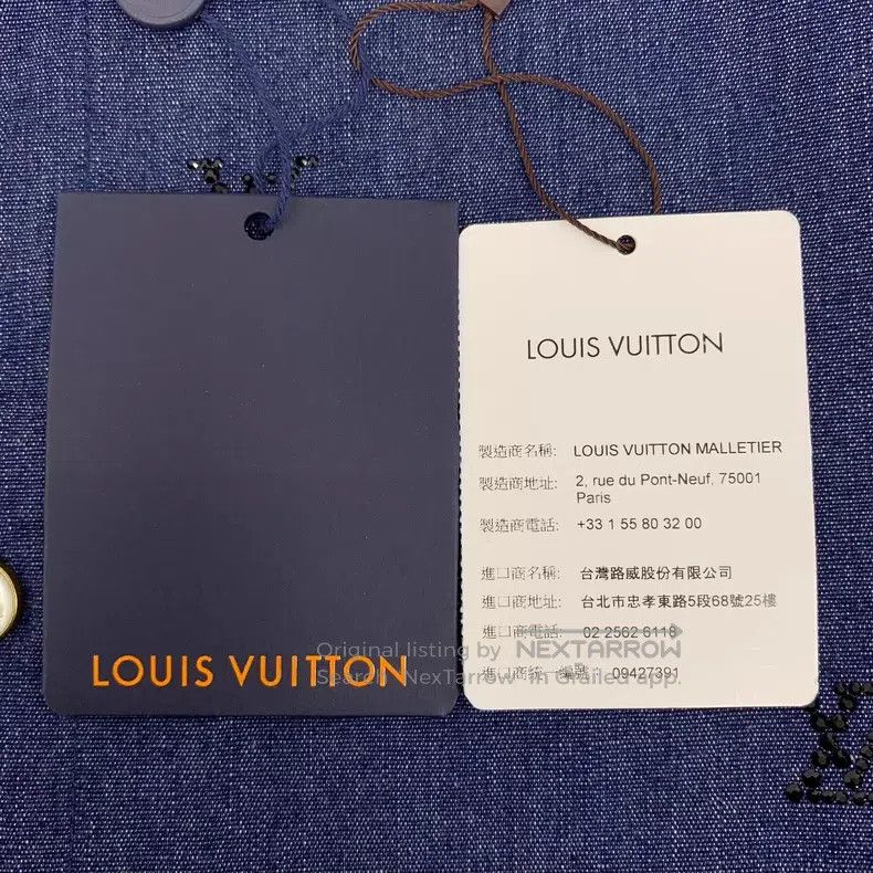 Louis Vuitton Louis Vuitton 25 Dark Blue Logo Beaded Cotton Lapel Single Size US L / EU 52-54 / 3 - 6 Thumbnail