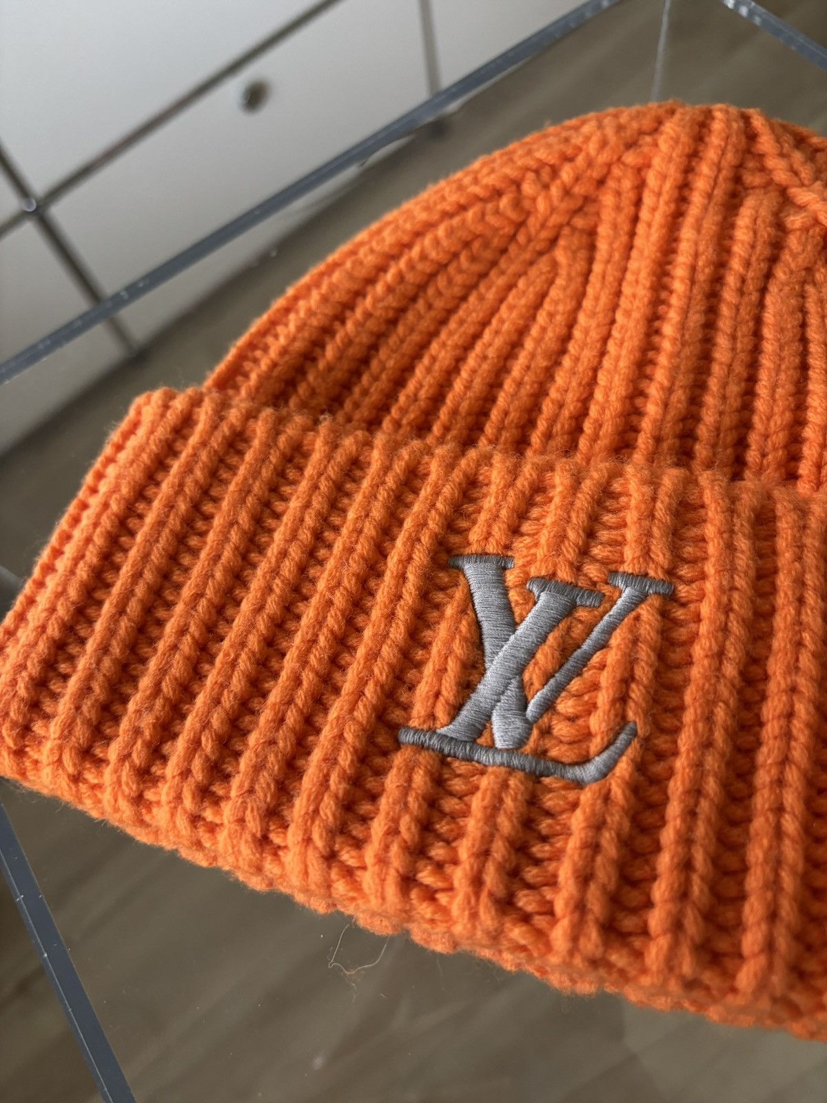 Louis Vuitton LV LOGO KNIT BEANIE ORANGE Size ONE SIZE - 3 Thumbnail