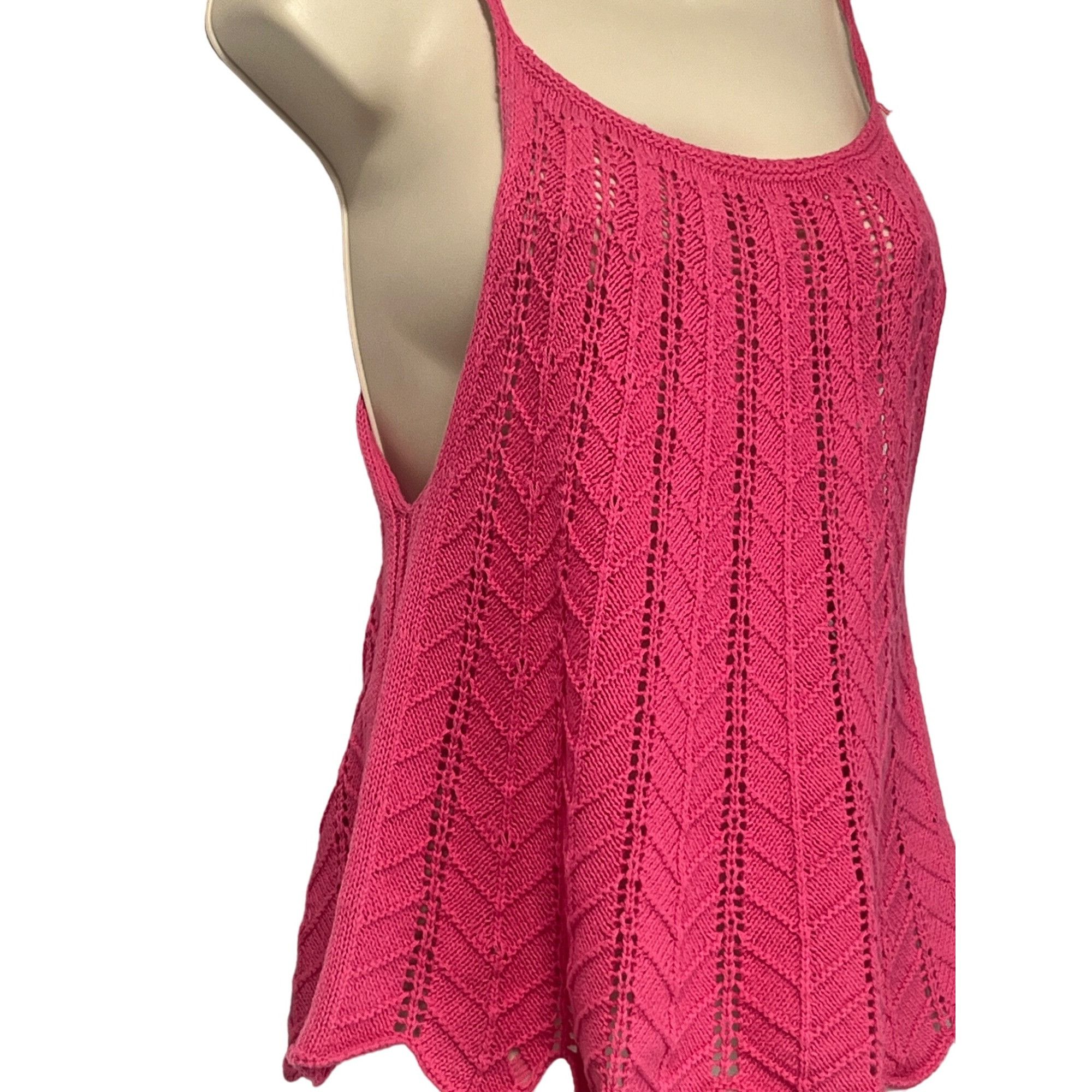 Other LUSH Crochet Knit Sweater Tank Top In Hot Pink, Sz. M Size M / US 6-8 / IT 42-44 - 5 Thumbnail