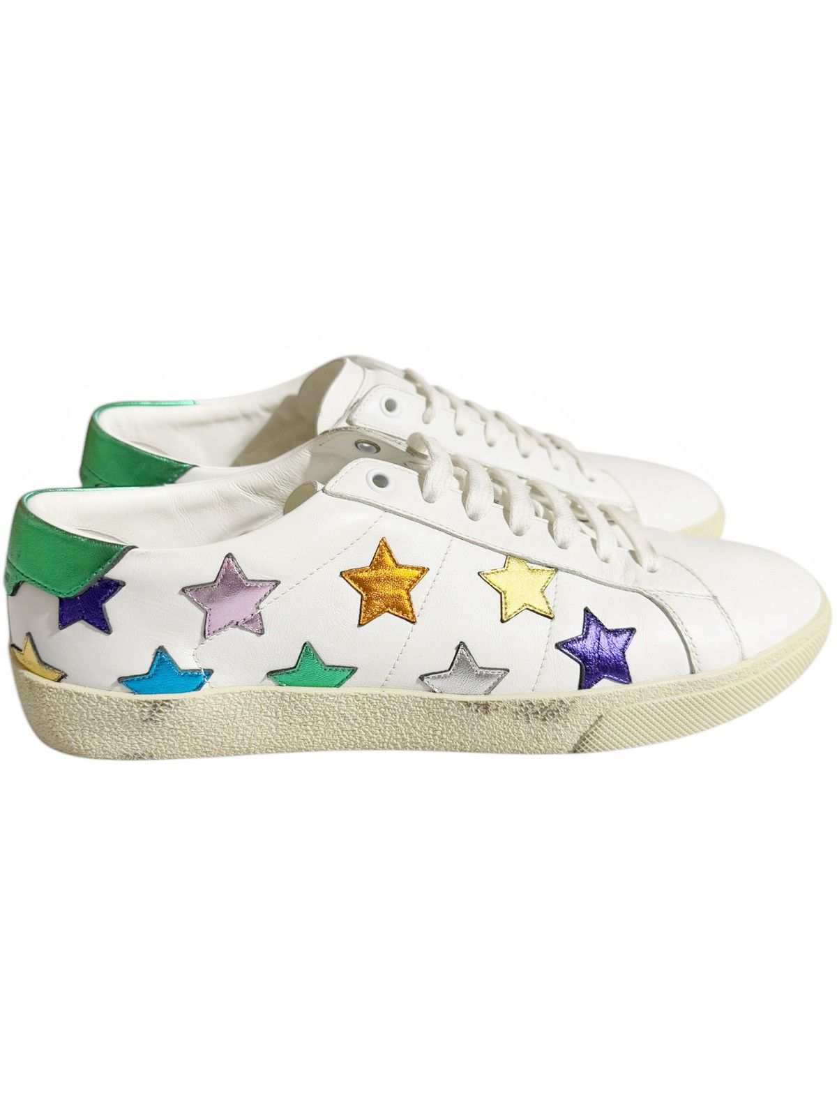 Saint Laurent Paris Court SL06 Rainbow Star Leather Sneaker Size US 9 / EU 42 - 3 Thumbnail