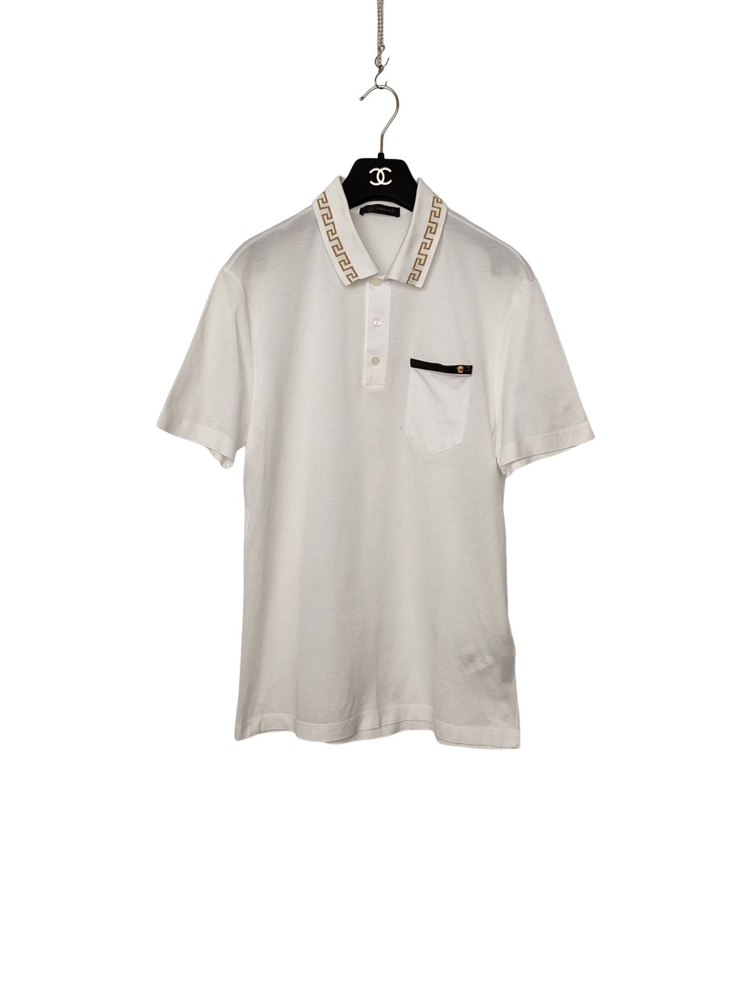 Versace Versace Gold Greek Key Polo Shirt Size M Size US M / EU 48-50 / 2 - 1 Thumbnail