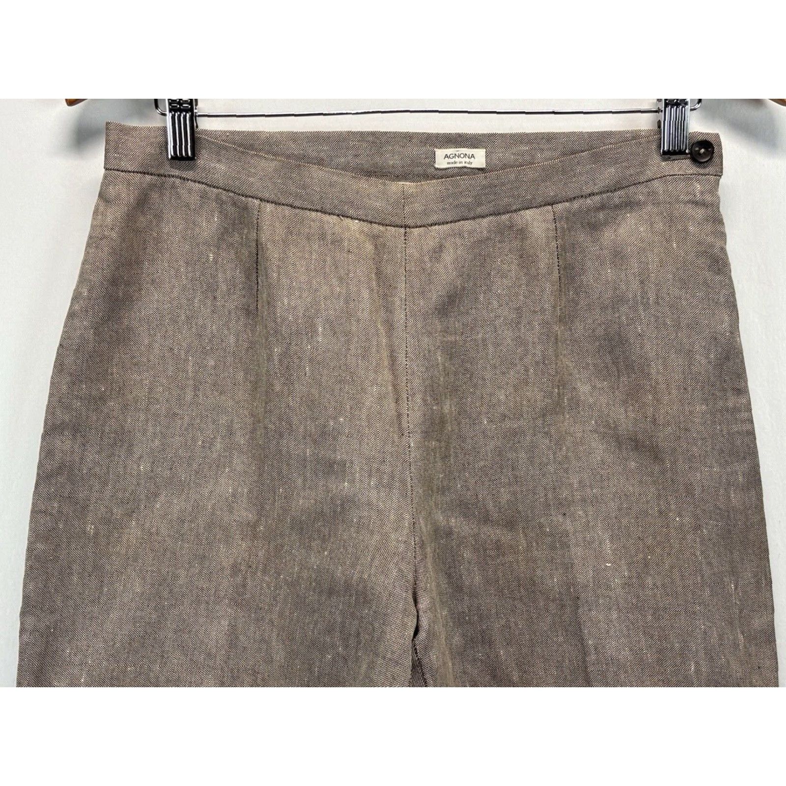 Agnona VINTAGE Agnona Linen Dress Pants Women's Brown Sz 46 Italy Size 32" / US 10 / IT 46 - 2 Thumbnail